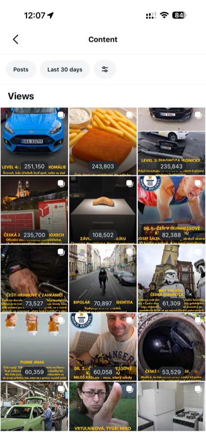 Instagram top příspěvky 3 měsíce